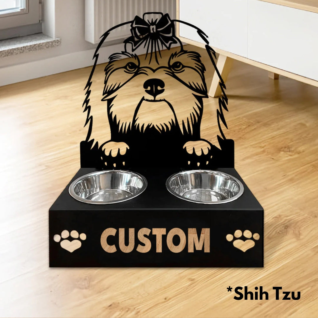 Personalized Dog Bowl Stand